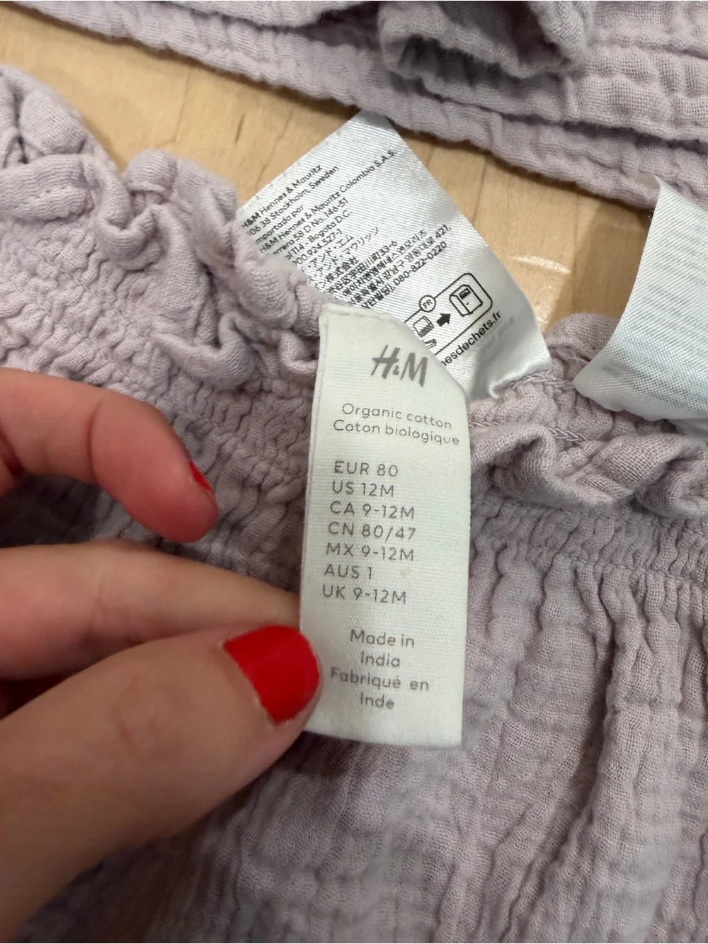 H&M Baby Ruffle Dress Set in Light Mauve